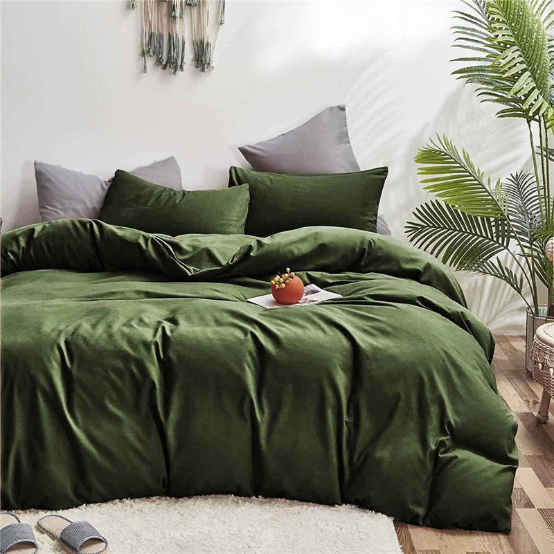 跨境亚马逊外贸北欧纯色华夫格欧美床上用品三件套被套床单外贸