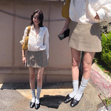 不退换清仓2025夏季新款韩版轻薄防晒条纹长袖衬衫格纹短裙半身裙