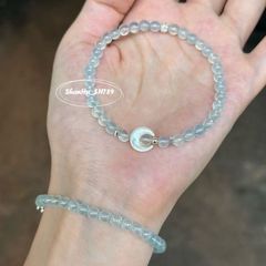 新商品の海藍宝氷透瑠璃の青い米の玉の手の串は小さい大衆の設計のアクセサリの冷門の軽い豪華なブレスレットをかぶせます。