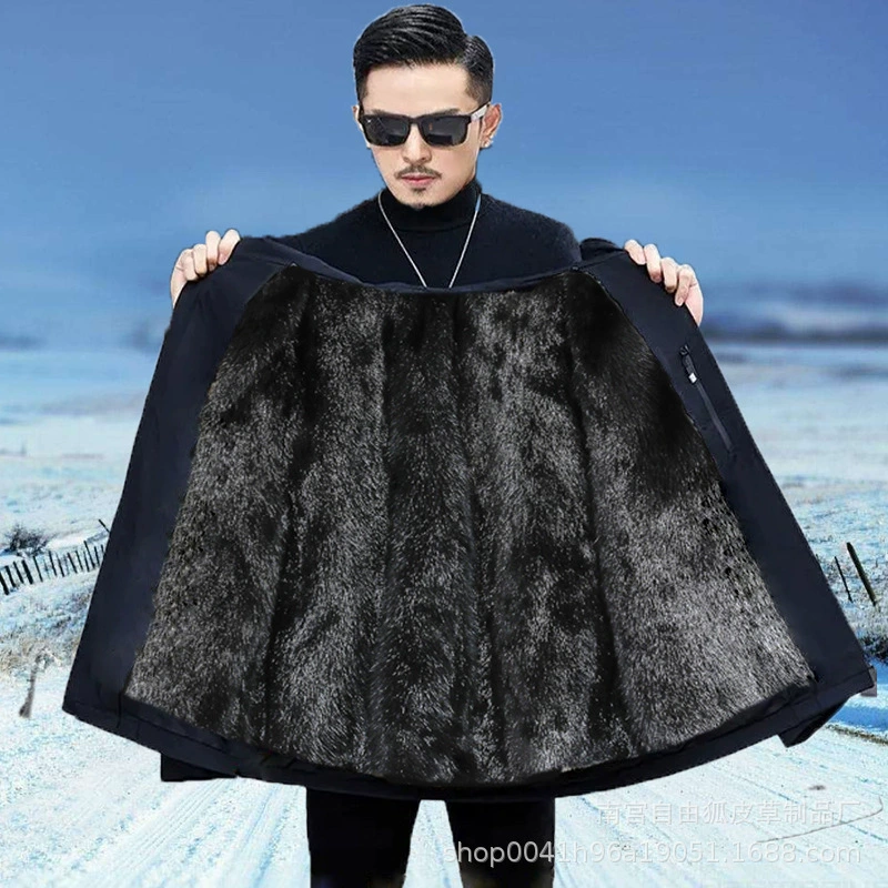 Мужская парка Overmatch mink внутренний низ mink мех интегрированное меховое пальто Nicole натуральный мех
