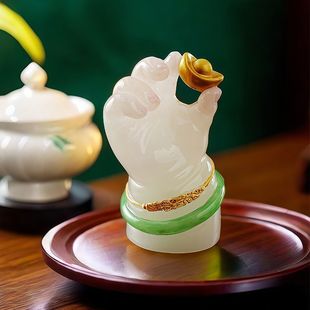 New Chinese Style National Trend Wealth-Bringing Child Hand-Held Small Buddha Handmade Desktop Fortune-Attracting Small Ornament Handmade Creative Gift