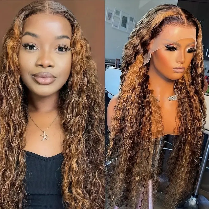 Perruque synthétique style européen/américain avec lace frontale, petites boucles, extensions de cheveux synthétiques ondulés, longueurs courtes, moyennes et longues, pour un usage quotidien._voghion.com