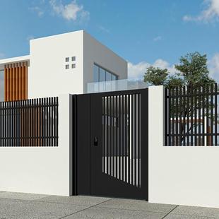 Aluminum Alloy Villa Courtyard Door Galvanized Steel Garden Door Stainless Steel Outdoor Iron Art Country Single and Double Opening High Temperature Paint