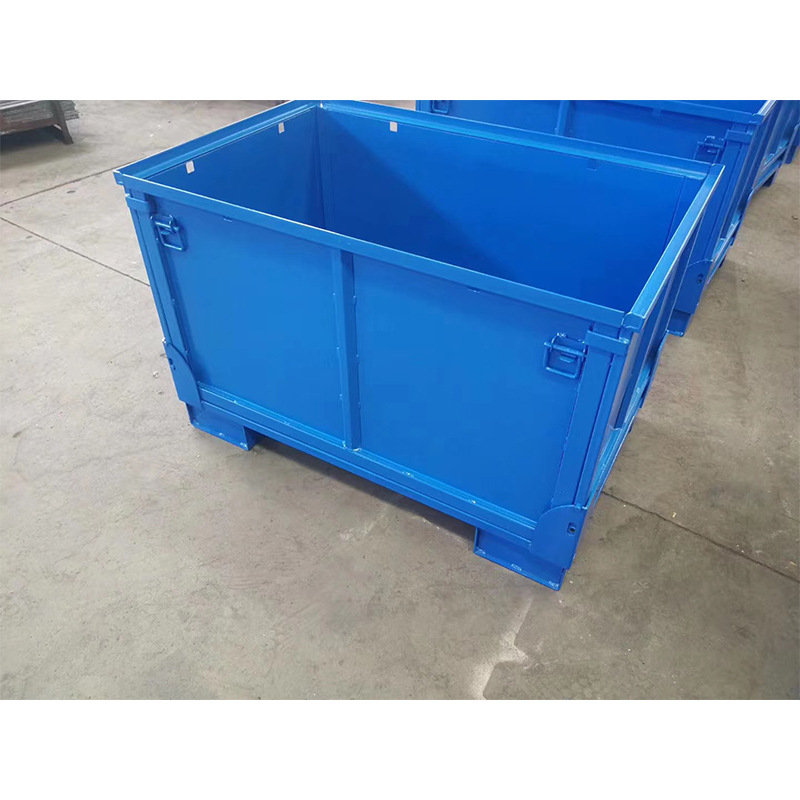 金属料箱铁皮箱铁箱铁件箱可堆垛料箱可折叠铁箱带轮折叠铁箱