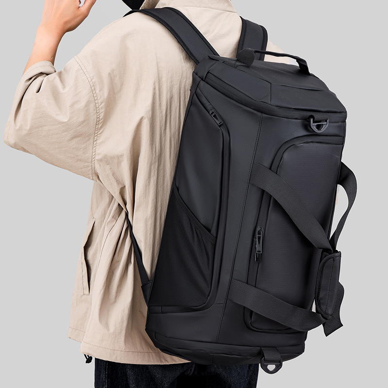 Bolsa de viaje simple de atmósfera negra de gran capacidad de ocio bolsas deportivas de fitness para hombres pueden ser bolsas de moda de doble espalda