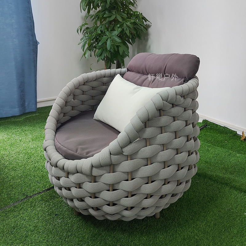 Al Aire Libre de ocio Villa sofá pequeño apartamento al aire libre a prueba de lluvia a prueba de sol Ratán tejido jardín redondo combinación sofá