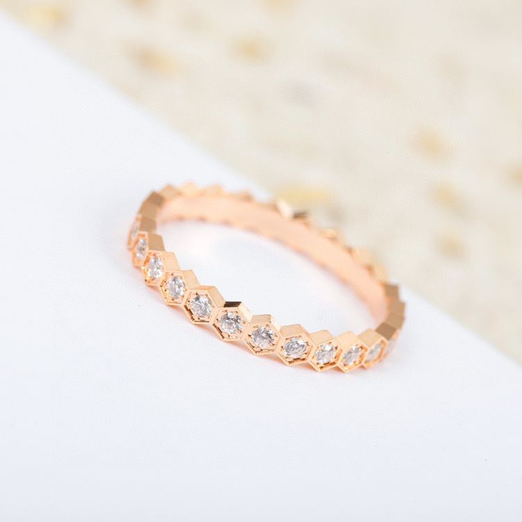 Wholesale Lady Geometric Copper Plating 18K Gold Plated Rings display picture 14