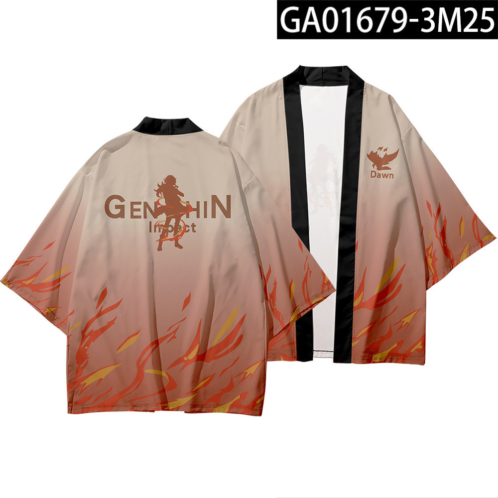 2024 verano anime cosplay dios original Genshin capa Riyue Keli cardigan kimono capa image 11