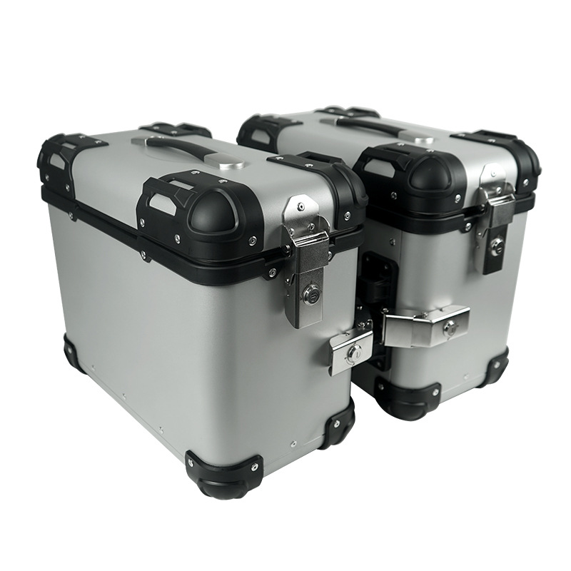 Manufacturer Wholesale Electric Vehicle Motorcycle Rounded Corner Side Box Motorcycle Universal Aluminum Alloy Side Box Side-Mounted Box