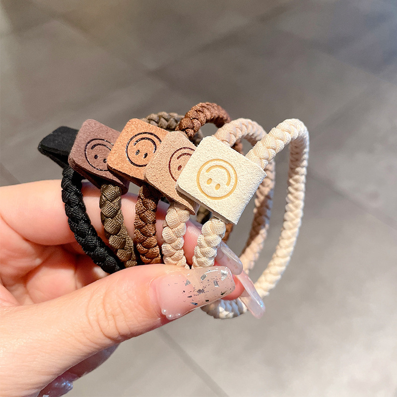 Alta elasticidad y durabilidad como correa de goma para mujeres, color curry simple, cuerda de cabello de cola de caballo alta, anillo de cabello sin heridas de alta calidad