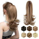 Foreign trade Europe and the United States wig clip high ponytail women's long micro roll chemical fiber natural fake ponytail hair cross-border manufacturers