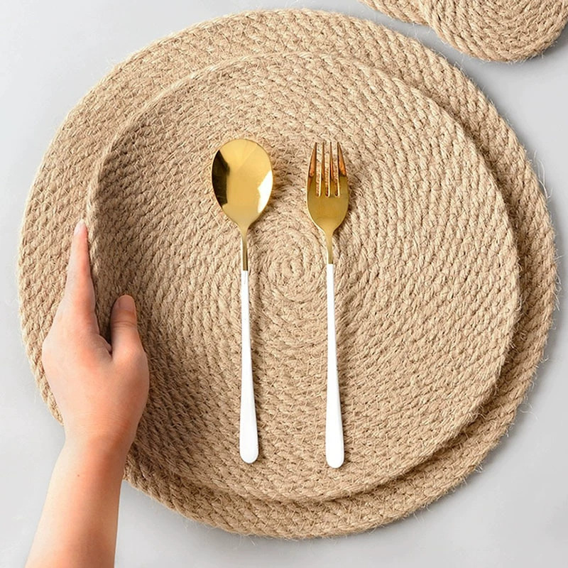 린넨 단열 매트, 대마 로프 식탁 매트, 컵 매트, 가정용 접시 매트, 냄비 매트, 서양식 식탁 매트, 보관용 단열 매트, 화상 방지 매트