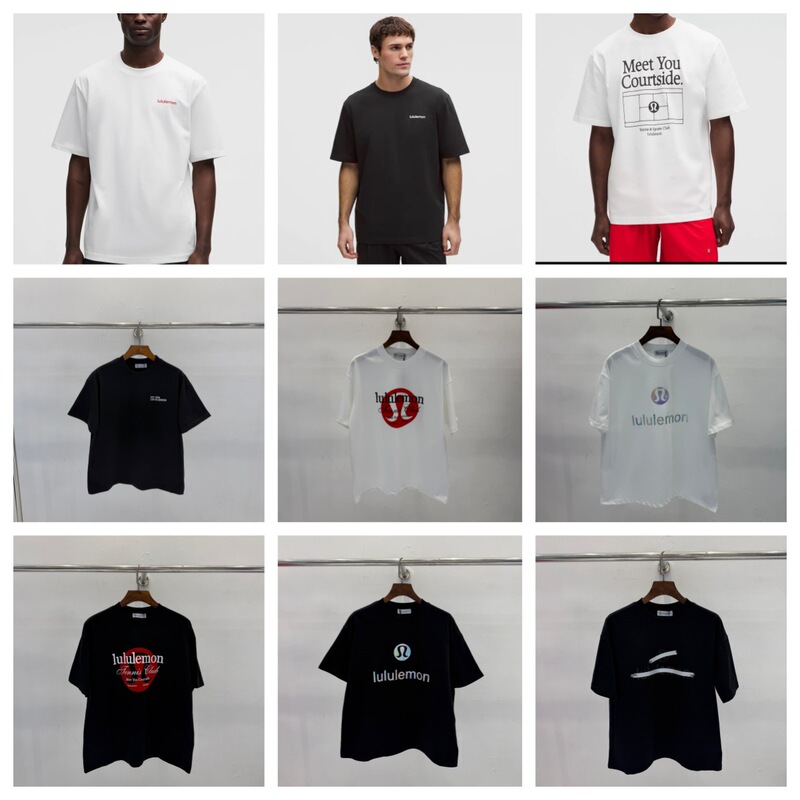 26S Lulu 280 Heavy-Duty Flocked Patchwork Logo High Street Cotton Loose Short-Sleeve T-Shirt Unisex 26S Lulu 280 Heavy-Duty Flocked Patchwork Logo High Street Cotton Loose Short-Sleeve T-Shirt Unisex