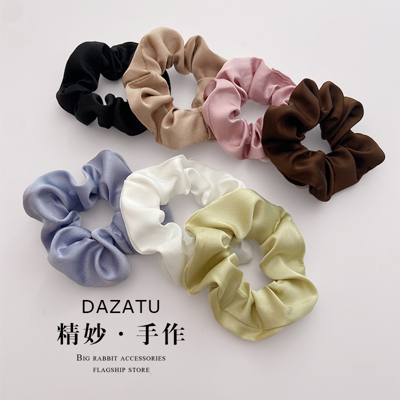 Minimalist Solid Color Satin Hair Tie for Women, Sweet Versatile Fabric Scrunchie Ponytail Holder Minimalist Solid Color Satin Hair Tie for Women, Sweet Versatile Fabric Scrunchie Ponytail Holder