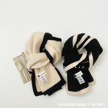 韩版小熊车标贴儿童围巾针织秋冬季保暖加厚男女宝宝婴儿围脖套