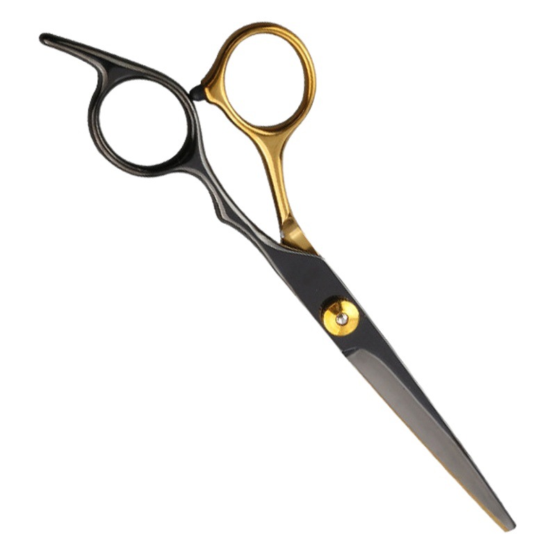 Venta al por mayor tijeras de pelo de oro Negro Azul/Negro tijeras de dientes planos de acero inoxidable de 6 pulgadas tijeras de peluquería traje (juego de 14 piezas)
