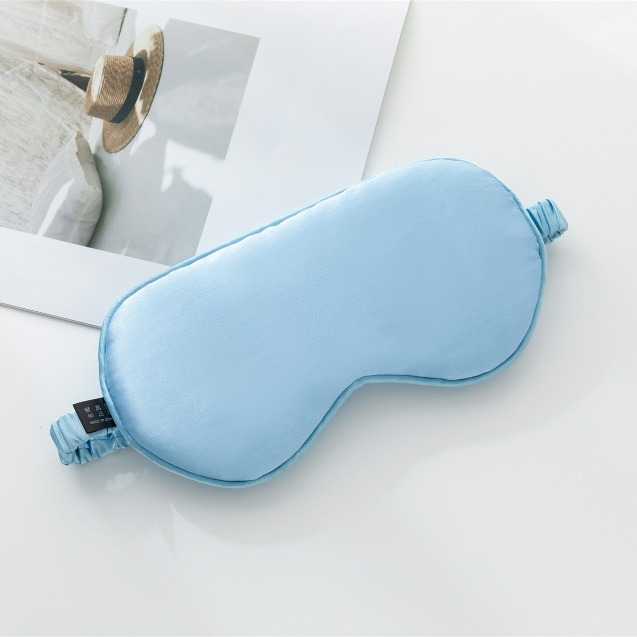 Nuevo producto, antifaz de seda de doble cara de 16 mm, antifaz de seda de morera 100% que bloquea la luz, con logo, venta al por mayor en Amazon