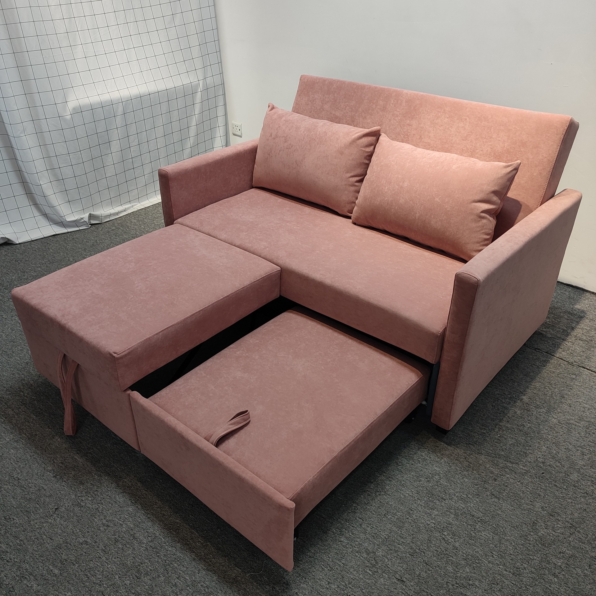 Sofá cama de seda multifuncional de tecnología de casa pequeña anti-gato agarración apartamento de sala de estar plegable peinado