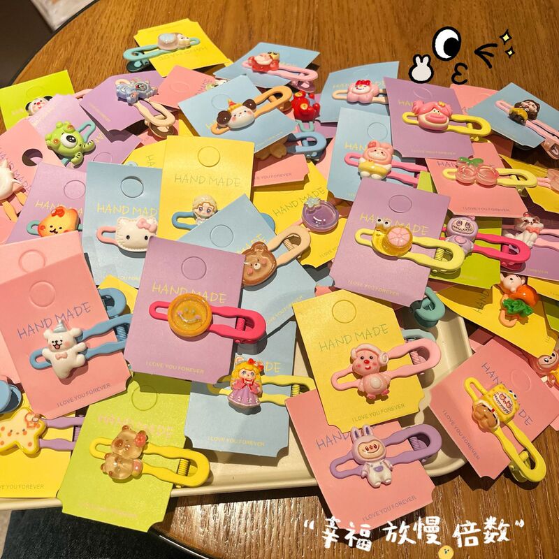 Xiyue 人気のかわいい子供の漫画のヘアピン樹脂 diy ヘアピンバルク bb クリップ波状クリップ混合ヘアアクセサリー|undefined