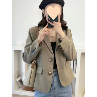 Black Suit Jacket Women's Small Autumn Clothes 2024 New Women's Top High Sense Texture Dress Small Suit