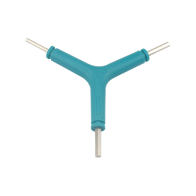 Multi-propósito llave de tres horquillas tipo Y llave hexagonal de tres horquillas herramienta de reparación de bicicletas al por mayor mango llave 345 largo