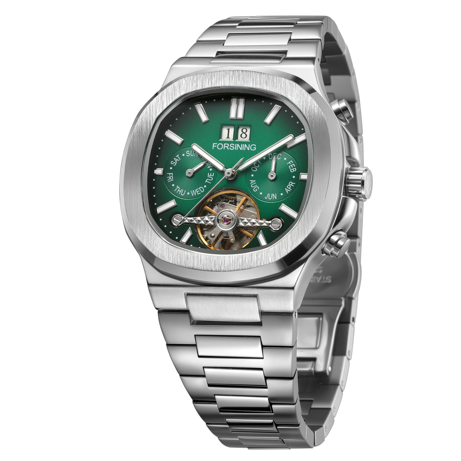 New Forsining European And American Style Men's Fashion Casual Hollow Flywheel Automatic Mechanical Watch_voghion.com