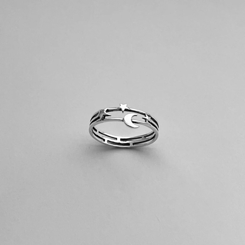 New Xingyue three-layer index finger ring women's ins tide cold wind simple design personalized alloy ring wholesale