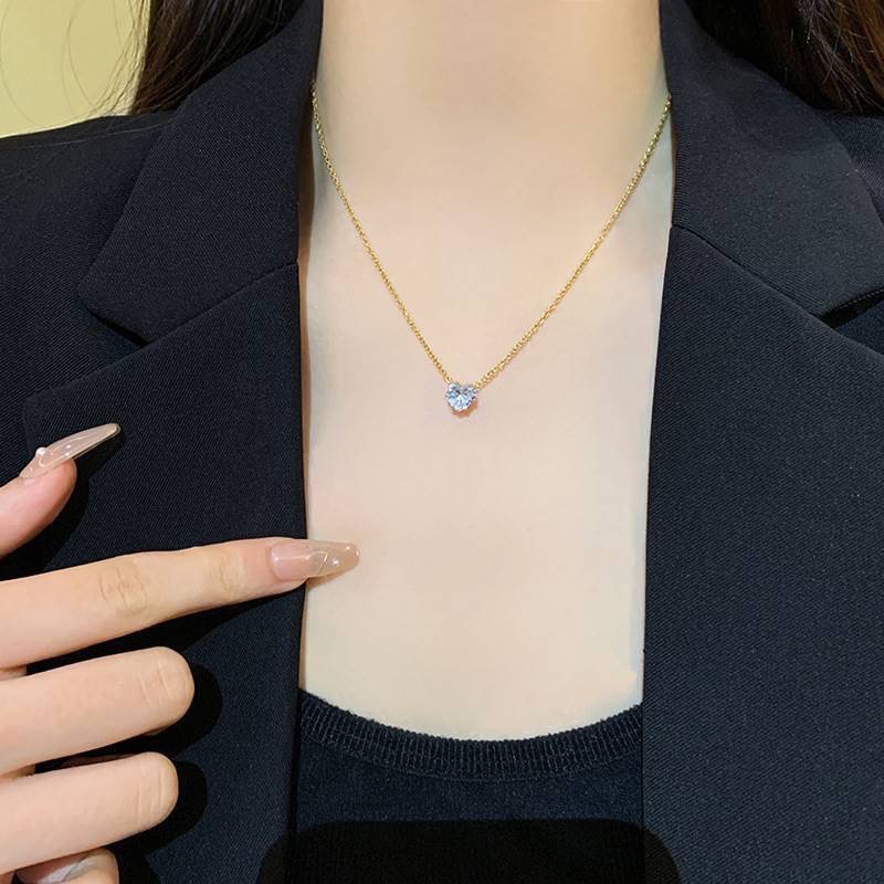 Exquisite Heart-shaped Rhinestone Necklace For Women Versatile Jewellery_voghion.com
