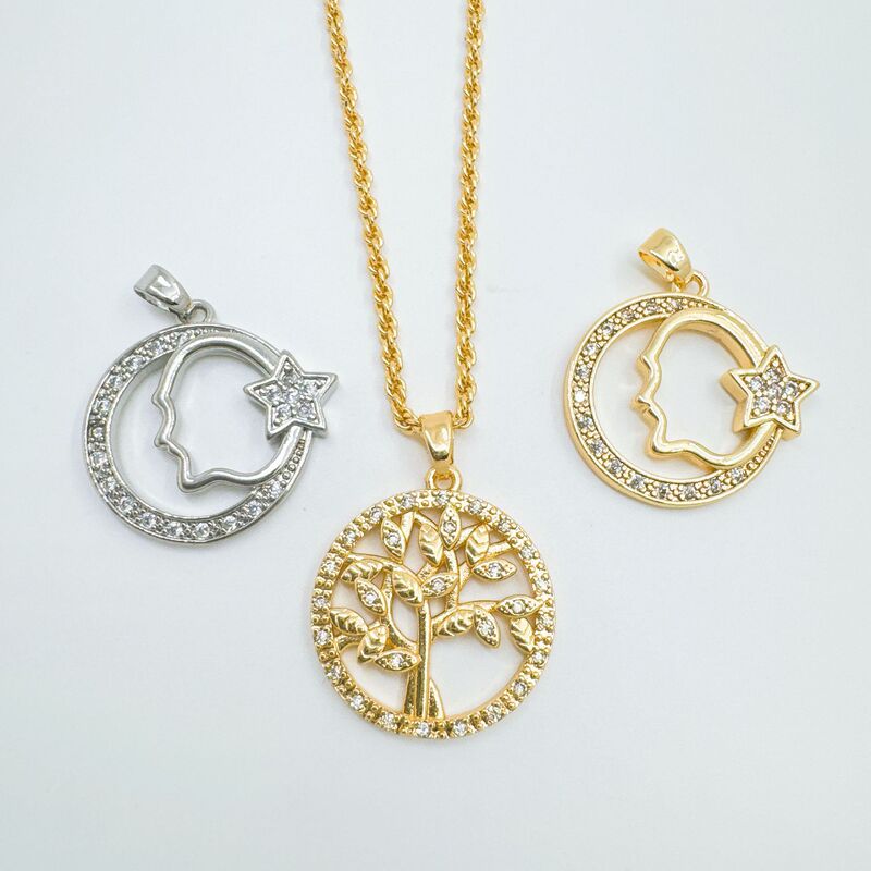 Cross-border Amazon bestseller Tree of Life necklace for women, versatile pendant, copper plated with real gold, women's accessory Cross-border Amazon bestseller Tree of Life necklace for women, versatile pendant, copper plated with real gold, women's accessory