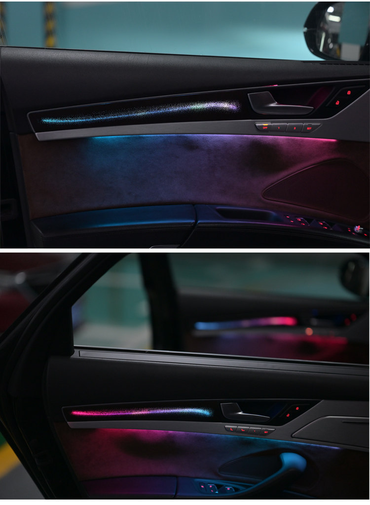Audi A8/A8L car-specific ambient lighting, Audi ambient lighting, 64-color ambient lighting, car interior ambient lighting