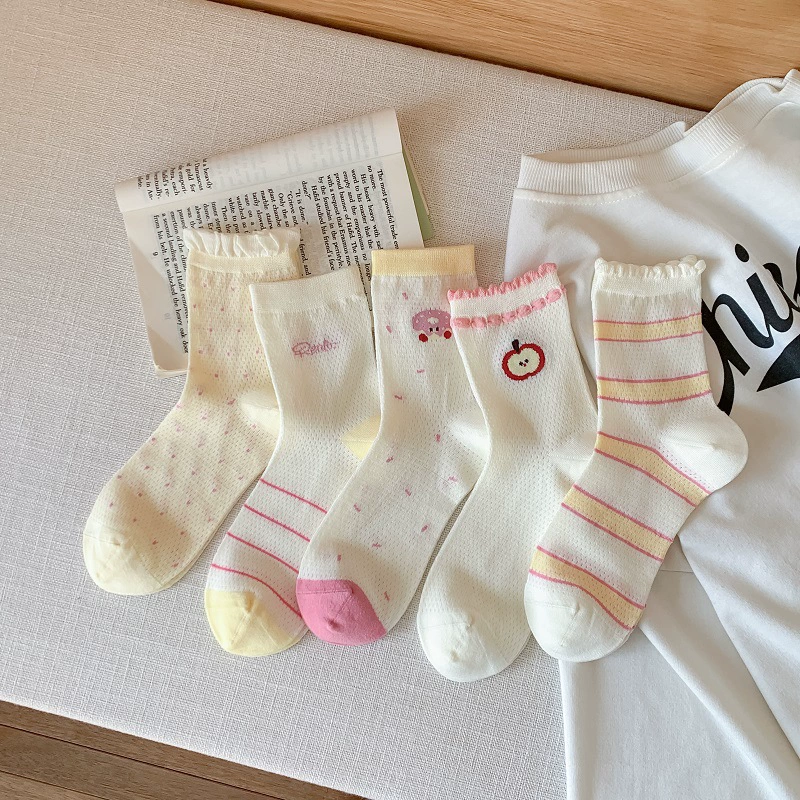 Весенние и летние новые сетчатые носки во рту детские сладкие сетчатые пончики