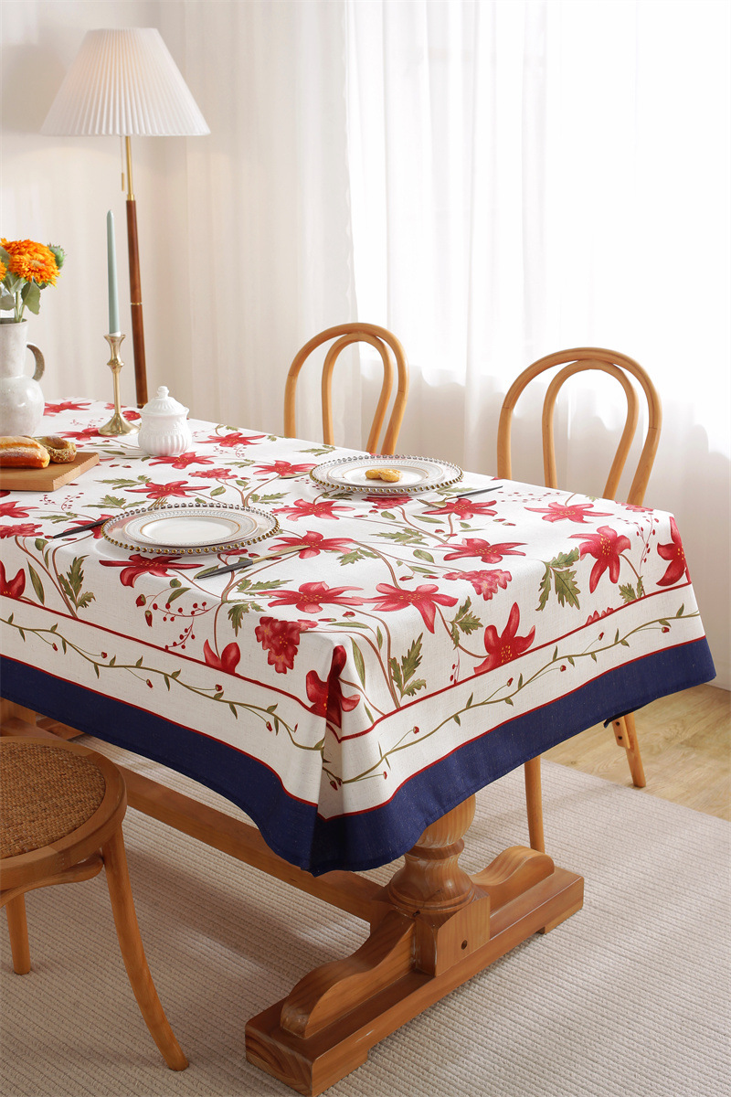 Rechteckige Couchtisch-Esstischdecke aus Polyester-Leinen im amerikanischen Retro-Stil mit Digitaldruck, erhältlich im Großhandel._voghion.com
