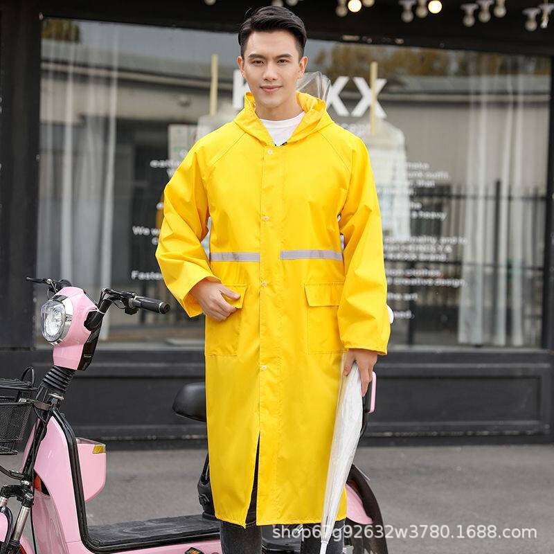 Wholesale Cross-Border Yellow Long-Color Oxford Cloth Pvc One-Piece Raincoat Outdoor Labor Protection Duty Dual-Use Windbreaker Poncho