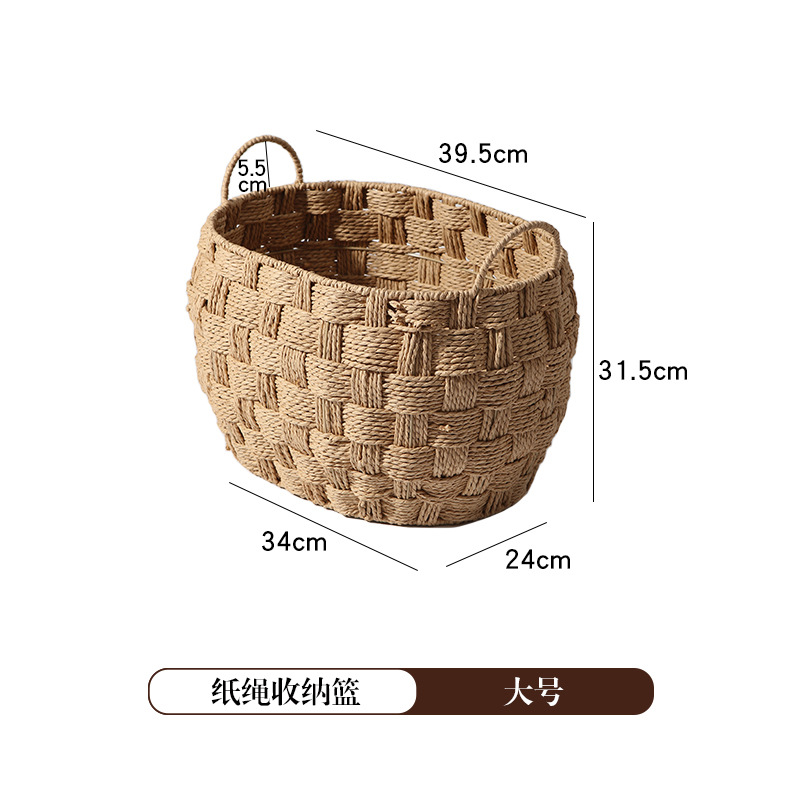 Cesta de almacenamiento de caña personalizada tejida a mano creativa de mesa snack cesto de almacenamiento de ropa sucia cesto de almacenamiento de baño