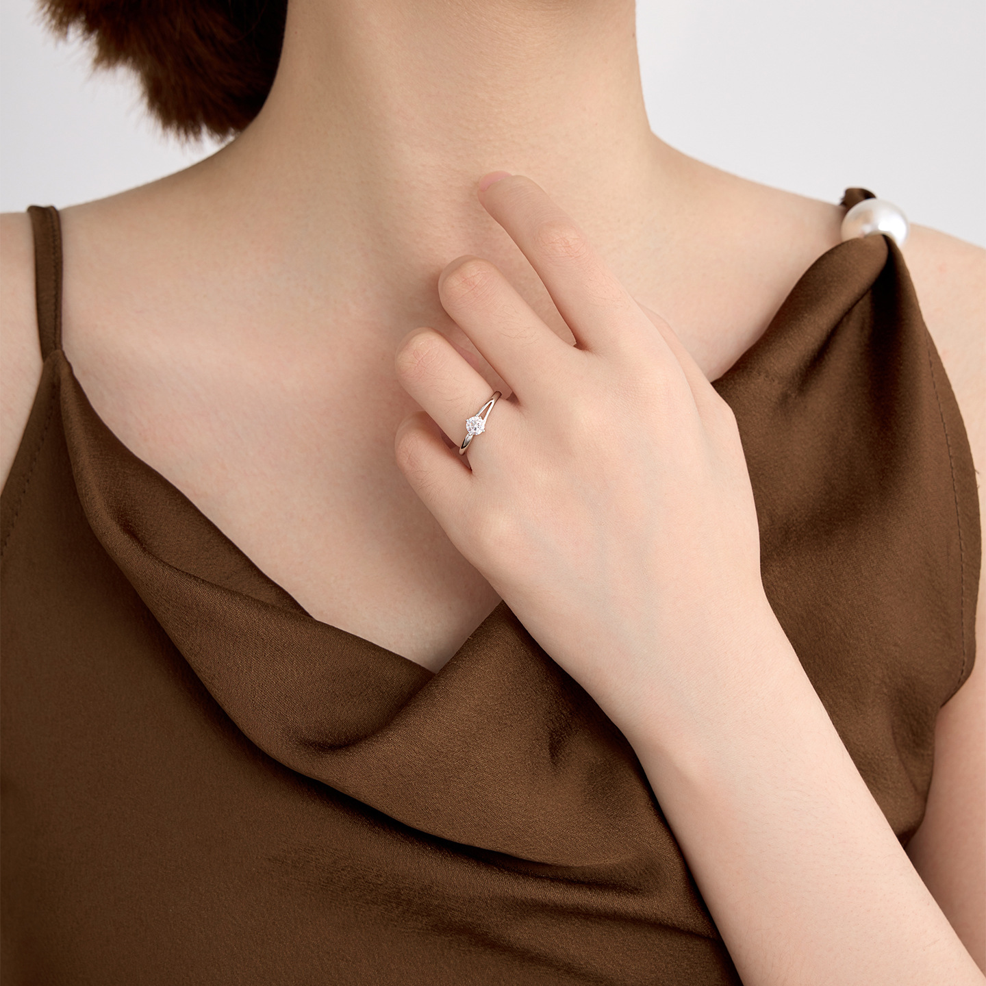 Xuping simple anillo de bodas de joyas artificiales anillo de cobre chapado blanco japonés y coreano anillo al por mayor mujeres