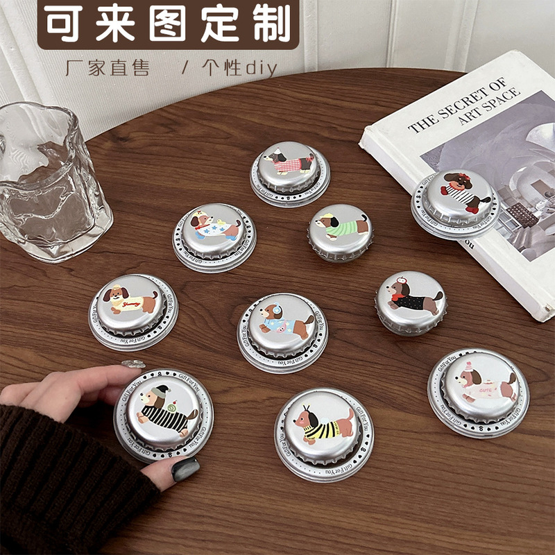 Cartoon Internet Celebrity Dachshund Dog Bottle Cap Fun Design Magnetic Combination Multifunctional Phone Holder Desktop Binge-Watching Cartoon Internet Celebrity Dachshund Dog Bottle Cap Fun Design Magnetic Combination Multifunctional Phone Holder Desktop Binge-Watching