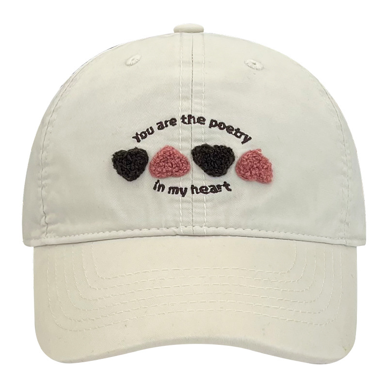 Dulce pequeño sombrero de béisbol de amor fresco primavera y otoño para chicas, sombrero de boca de pato para hombres.