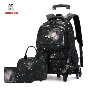 Girls' Trolley Bag Primary School Girl Grade Three to Grade Six Children Middle School Waterproof Girls' Trolley Case Stairs Climbing