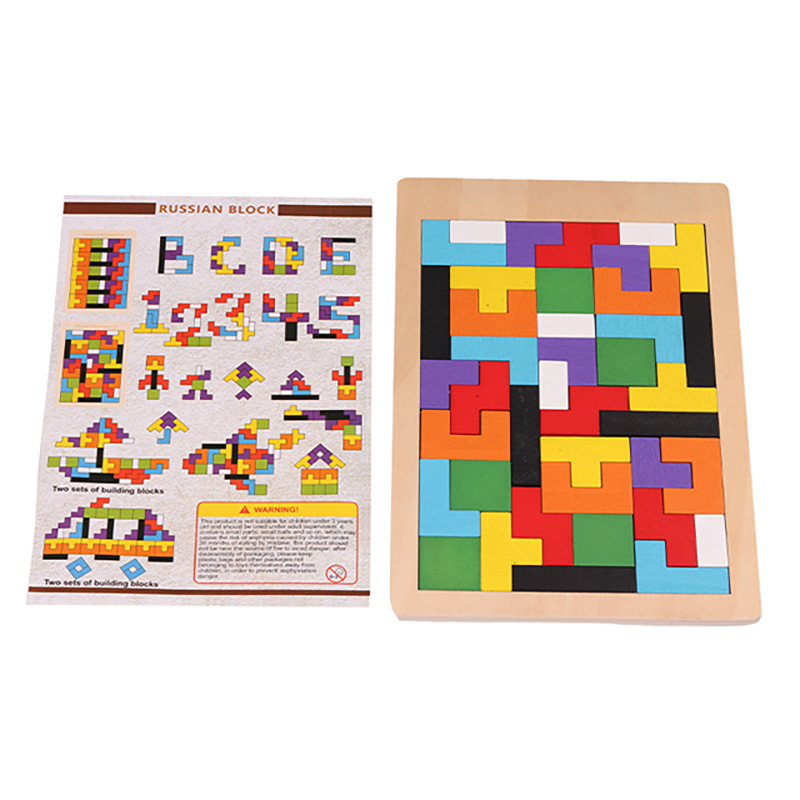 Fabricante Tetris Puzzle para niños Variedad Rompecabezas Educación temprana Pensamiento Entrenamiento Juguetes de madera