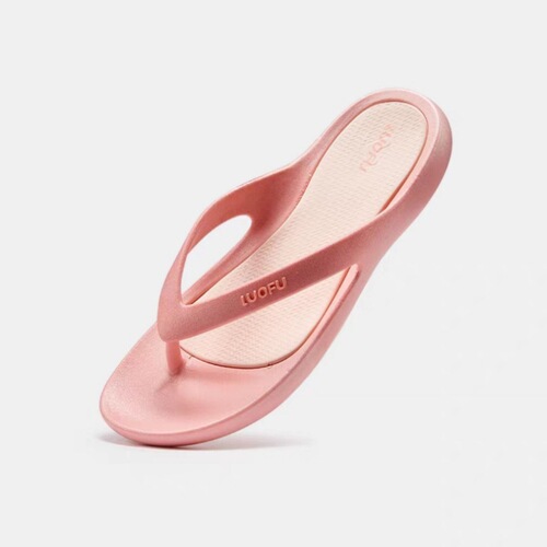 Luofu  new summer high-end women's non-slip flip-flops low-heeled beach and beach outing sports flip-flops