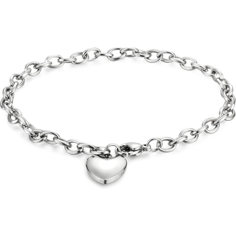 Customizable Stainless Steel Heart Bracelet, Niche Design, Popular Online, Non-Fading Titanium Steel, Fashionable and Simple Cross Chain Bracelet