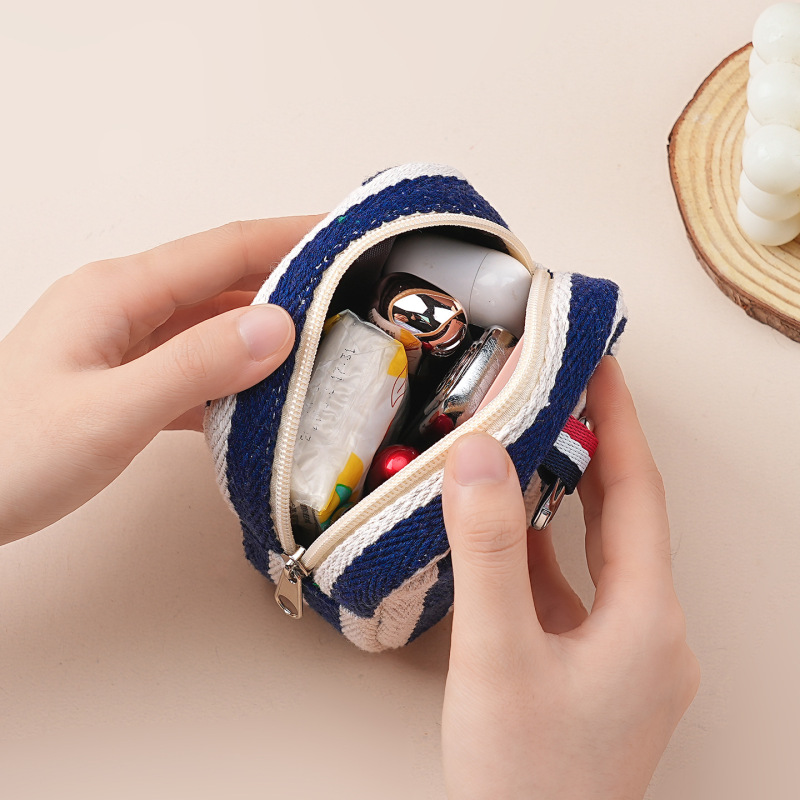 キャンバスビッグアイリップスティックバッグカード収納袋デジタルバッグ小さな吊り下げバッグ刺繍ポータブル化粧品バッグ小銭入れ女性|undefined