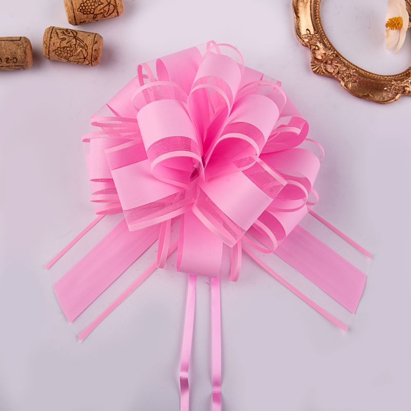 Comercio exterior transfronterizo 50 gran hilo de nieve elegante color natural bola flor Navidad regalo flor embalaje color sólido guirnalda cinta