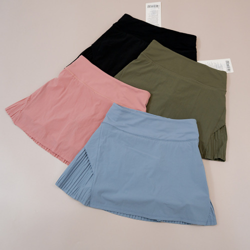 Ladies Breathable Golf Casual Exercise Yoga Skirt Anti-Briefing High-Waist Slimming Pleated Breathable Short Skirt