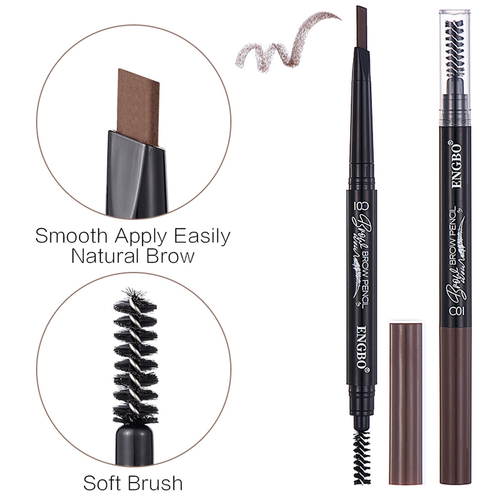 ENGBO's dual-head eyebrow pencil for foreign trade comes with an eyebrow brush that automatically rotates, ensuring long-lasting eye cosmetics without smudge undefined