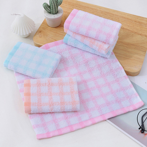 Pure cotton small square towel 25*25 kindergarten baby hand towel hook square towel 21 single yarn absorbent towel wholesale