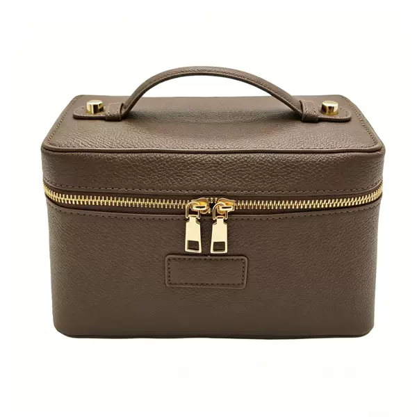 Cross-Border In-Stock Pu Makeup Bag for Women, Solid Color with Stitched Seams, Waterproof and Wear-Resistant Storage Makeup Bag, Nanfeng Bag
