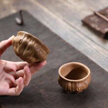 宜兴紫砂杯仿生供春杯子茶杯手工降坡泥主人杯树桩茶具配件套装