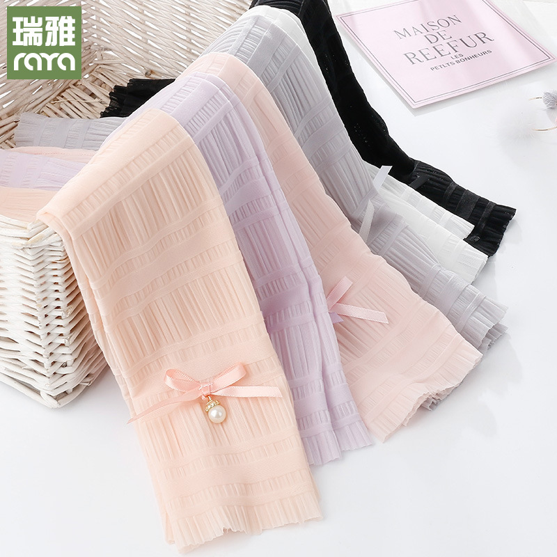 Ruiya Carefully Selects Women's Summer Solid Color Bubble Ice Silk Sun Protection Sleeves, Sweet Mesh Outdoor Sun Protection Arm Sleeves