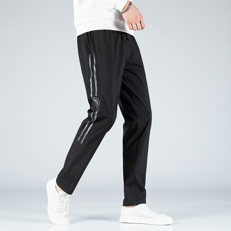 Men's silk summer thin sports breathable quick dry trousers
